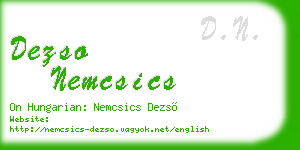 dezso nemcsics business card