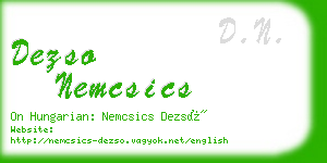 dezso nemcsics business card